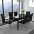 Contra & Maxim 7 Piece Dining Set (Black Table & Black Chair)
