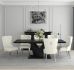 Eclipse & Hollis 7 Piece Dining Set (Black Table & Ivory Chair)