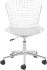 Wire Office Chair (Chrome with White Cushion)