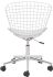Wire Office Chair (Chrome with White Cushion)