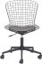 Wire Office Chair (Black with Black Cushion)