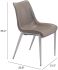 Magnus Dining Chair (Set of 2 - Gray & Brushed Stainless Steel)