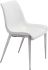 Magnus Dining Chair (Set of 2 - White & Brushed Stainless Steel)