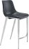 Magnus Counter Chair (Set of 2 - Black & Silver)