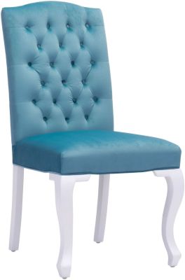 Bourbon Dining Chair ( Set of 2 - Polar Blue Velvet)