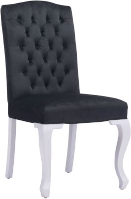 Bourbon Dining Chair ( Set of 2 - Black Velvet)
