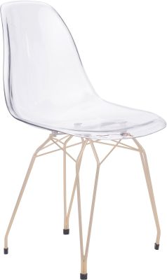 Shadow Dining Chair ( Set of 2 - Transparent & Gold)