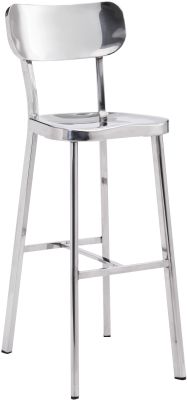 Winter 29.5 In Bar Chair (Polished Stainless Steel)