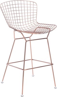 Wire 28.3 In Bar Chair (Set of 2 - Rose Gold)