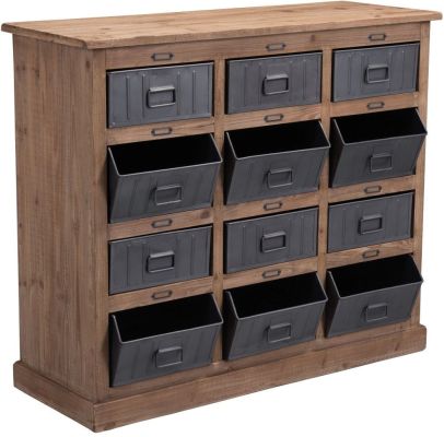 Haricot Cabinet (Natural Pine & Industrial Gray)