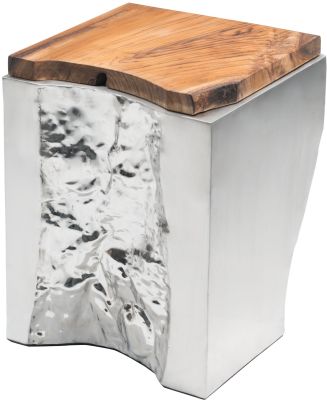 Luxe Side Table (Natural & Stainless Steel)