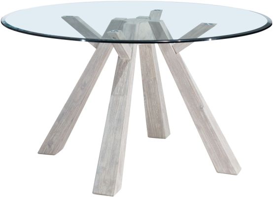 Beaumont Glass Round Dining Table 