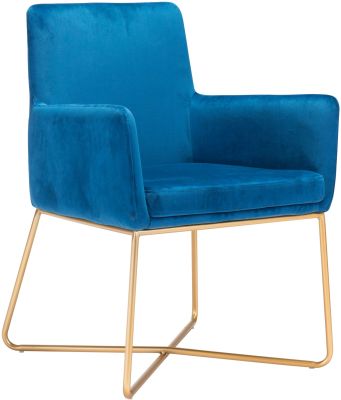 Honoria Arm Chair (Dark Blue Velvet)