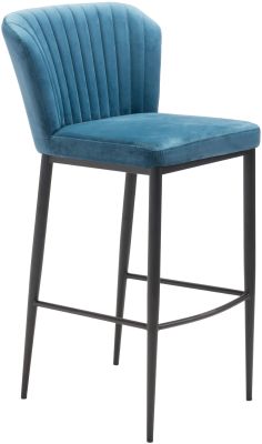 Tolivere Bar Chair (Set of 2 - Blue Velvet)