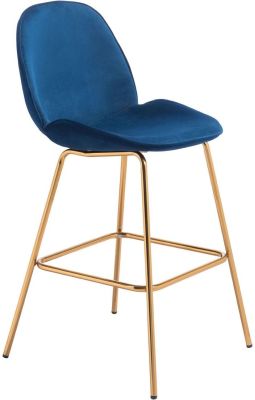 Siena Bar Chair (Set of 2 - Dark Blue Velvet)
