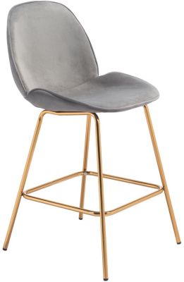 Siena Counter Chair (Set of 2 - Graphite Gray Velvet)