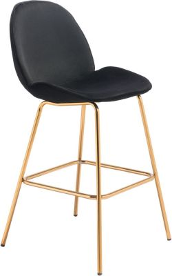Siena Bar Chair (Set of 2 - Black Velvet)