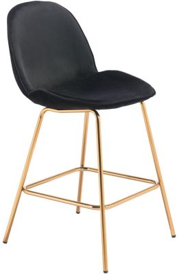 Siena Counter Chair (Set of 2 - Black Velvet)