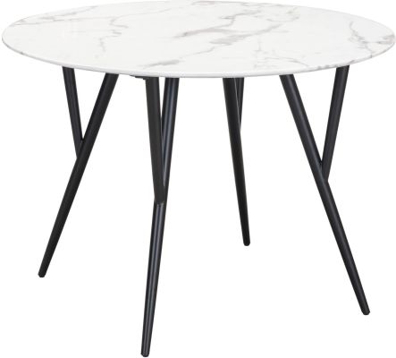 Marcus Dining Table (Stone & Matte Black)