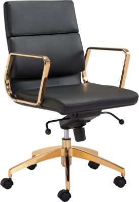 Scientist Low Back Office Chair (Black & Gold)