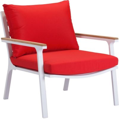 Maya Beach Arm Chair ( Set of 2 - Red, Nautral & White)