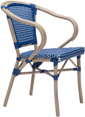 Paris Dining Arm Chair (Set of 2 - Navy Blue & White)