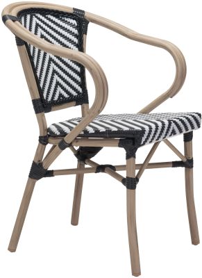 Paris Dining Arm Chair (Set of 2 - Black & White)