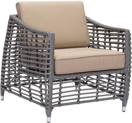 Trek Beach Arm Chair (Gray & Beige)