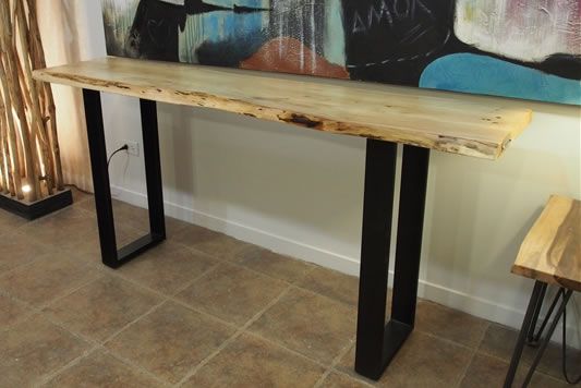 Acacia Console with Black Legs