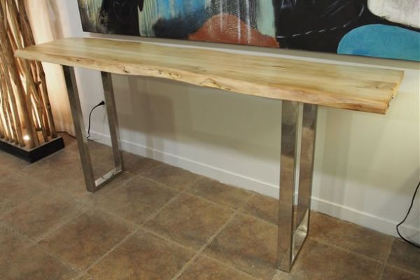 Acacia Console with Stainless Legs