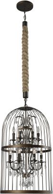 Vintage Small Bird Cage Chandelier (Rusted Finish)