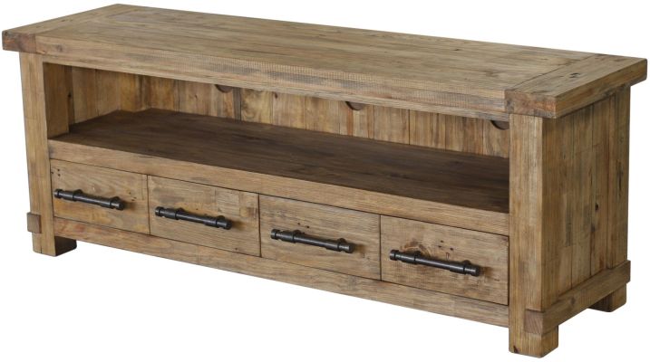 Country Entertainment Unit (Weathered Pine)