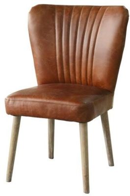 Heffner Dining Chair (Set of 2 - Distressed Brown Leather)