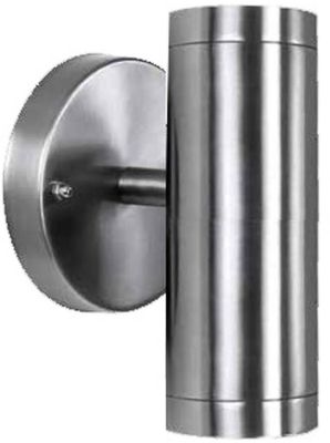 Outdoor 2-Light LED Wall Cylinder in Stainless Steel