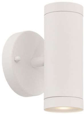 Outdoor 2-Light LED Wall Cylinder in Textured White