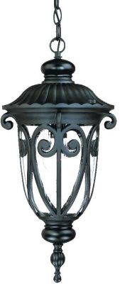 Lanterne suspendue extérieure noir mat à 1 ampoule de la Collection Naples