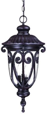 Naples 3-Light Outdoor Hanging Lantern in Marbleized Mahogany