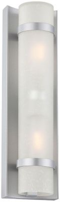Apollo 2-Light Wall Flush-Mount Fixture in Brushed Silver