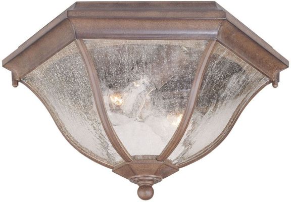 Flushmount Collection Ceiling-Mount 2-Light Outdoor Fixture in Architectural Bronze 