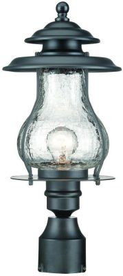 Tête de Lanterne de Poteau extérieur à 1 ampoule en fini noir mat de la Collection Blue Ridge