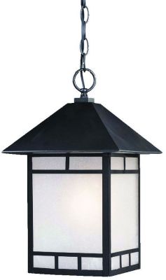 Artisan Collection Hanging Lantern 1-Light Outdoor Matte Black Light Fixture
