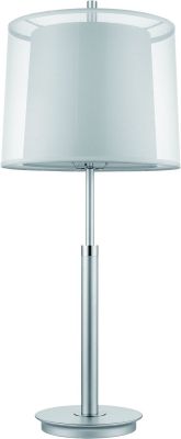 Nimbus Table Lamp (1 Light - Metallic Silver and Polished Chrome and Sheer Snow Shantung)