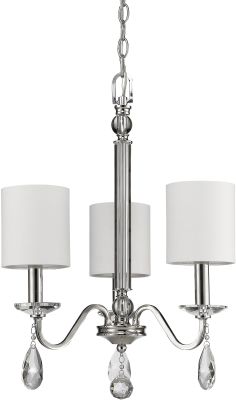 Lily 3-Light Chandelier with Crystal Pendants & Bobeches