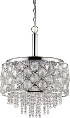 Isabella 6-Light Chandelier with K9 crystal drops & beads.