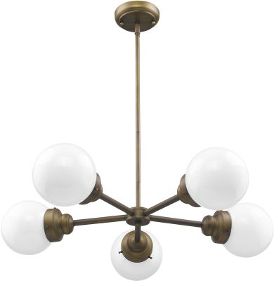 Portsmith 5-Light Island pendant with glass globes