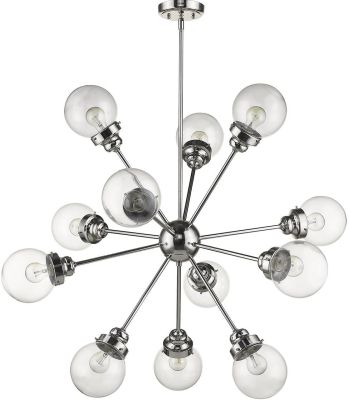 Portsmith Chandelier (12 Light - Polished Nickel and Clear)