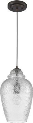Brielle 1-Light Pendant with Textured Glass Shade