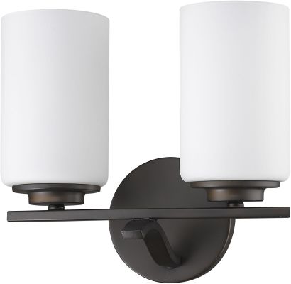 Poydras 2-Light Vanity Fixture with opal glass shades