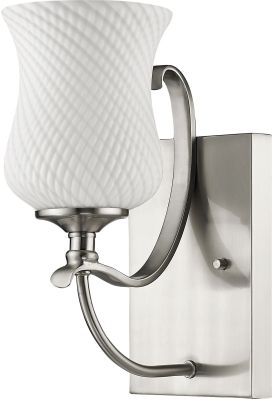 Evelyn 1-Light Sconce with twirl Glass Shade