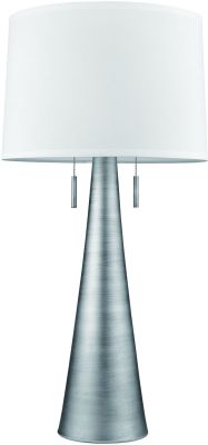 Muse Table Lamp (2 Light - Hand Painted Weathered Pewter and Off-White)